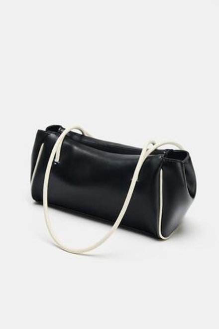 ZARA ПРЯМОУГОЛЬНАЯ СУМКА С ПЛЕЧЕВЫМ РЕМНЕМ, ЧЕРНЫЙ
