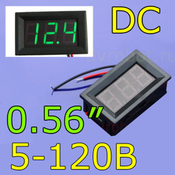 Вольтметр 0.56/DC5-120V/зеленый