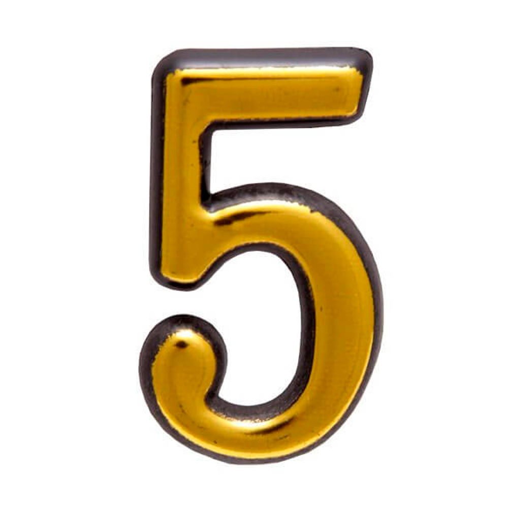 Цифра дверная АЛЛЮР пластик золото "5" /20