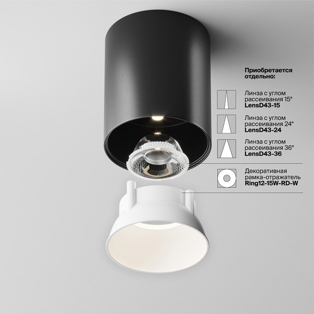 Накладной светильник Maytoni Alfa LED C064CL-12W4K-RD-B
