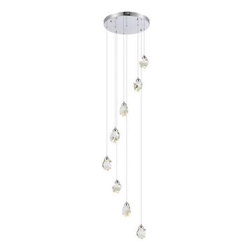 Светильник подвесной LED 8*3W 3000K SL6114.103.08 хром/прозрачный Cascato ST-Luce