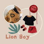 футболка черная Lion Boy (с аппликацией ручной работы)