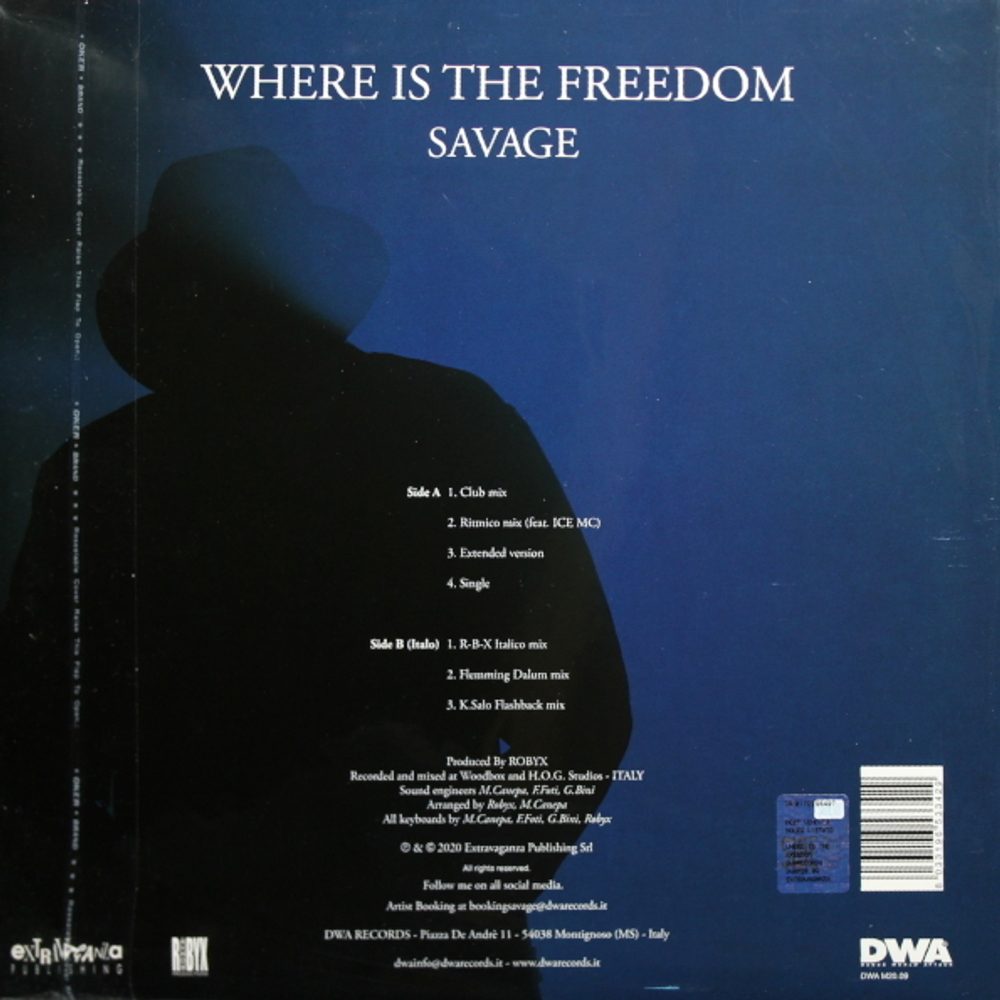 Savage / Where Is The Freedom (Coloured Vinyl)(12" Vinyl Single)