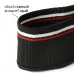 Подвяз (довяз) трикотажный 3.5х80 см, черный с белыми и красной полосами, 100% п/э, 5 штук