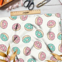 Ткань шифон пончики розовые и зеленые