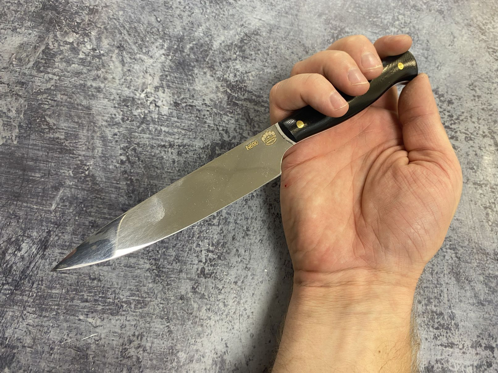 Набор кухонных ножей из 3 ножей, сталь N690, рукояти G10