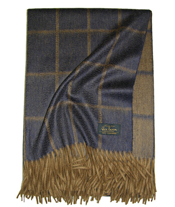 Плед 130х180 Glen Saxon Garda Camel-Navy