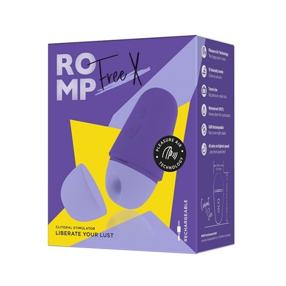 Компактный бесконтактный клиторальный стимулятор 9,5см Romp Free X RPGG2SG5