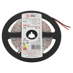 Светодиодная лента ЭРА LS2835 9,6-120-12-4000K-IP20-5mm-1 year узкая дневной белый 1 год | Светодиодные ленты 12В 1 год
