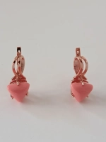 Серьги бижутерные с кораллом синтетическим