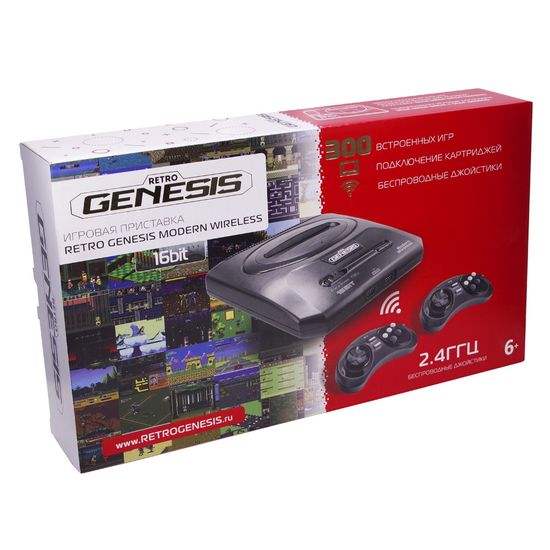 Игровая приставка SEGA Retro Genesis Modern + 300 игр + 2 беспроводных джойстика 2.4ГГц