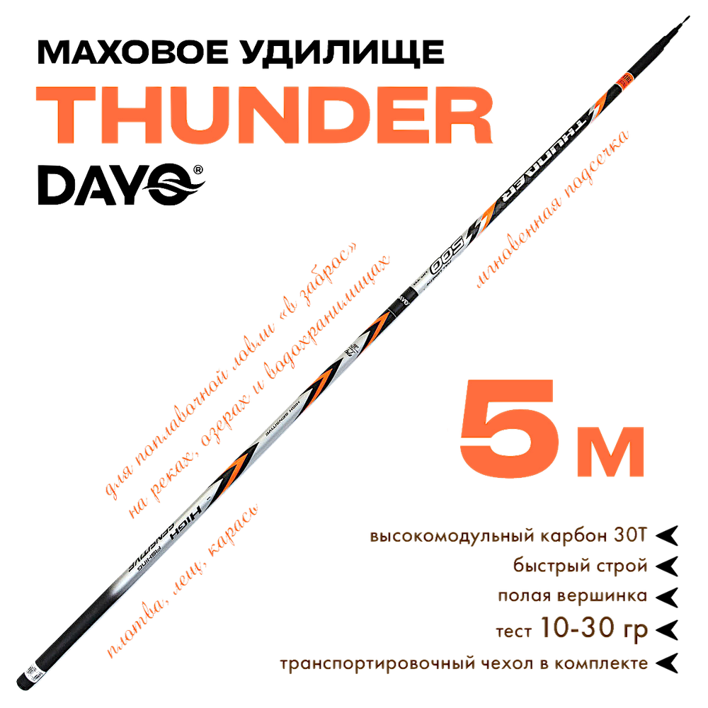 Удилище Маховое без колец Dayo Thunder 1673B -