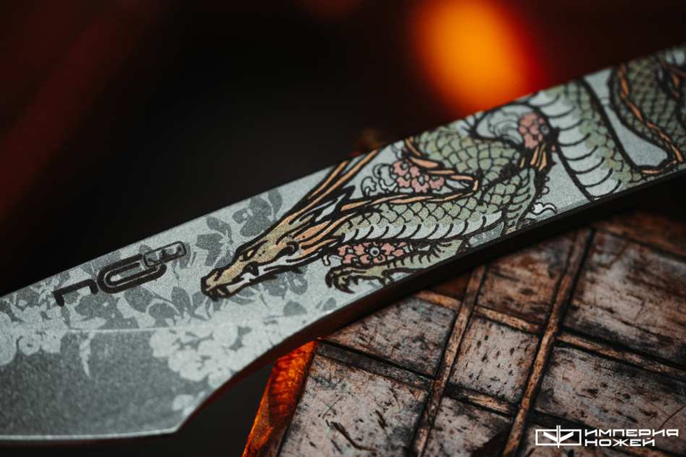 Нож NC Custom KOI Dragon, Grey