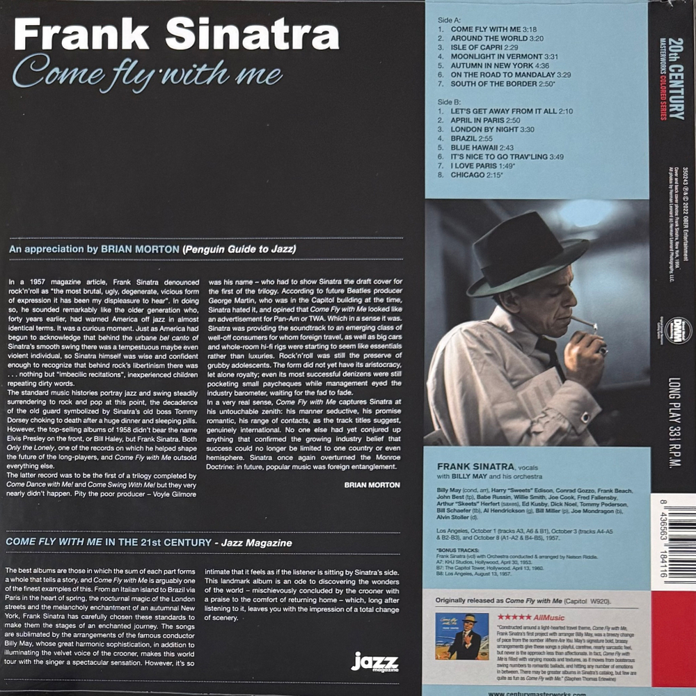 Frank Sinatra ‎– Come Fly With Me (Испания 2022г.) Blue