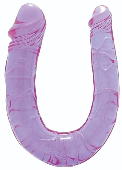 Фиолетовый двойной фаллоимитатор Double Head Dong - 30 см. (Цвет: фиолетовый)