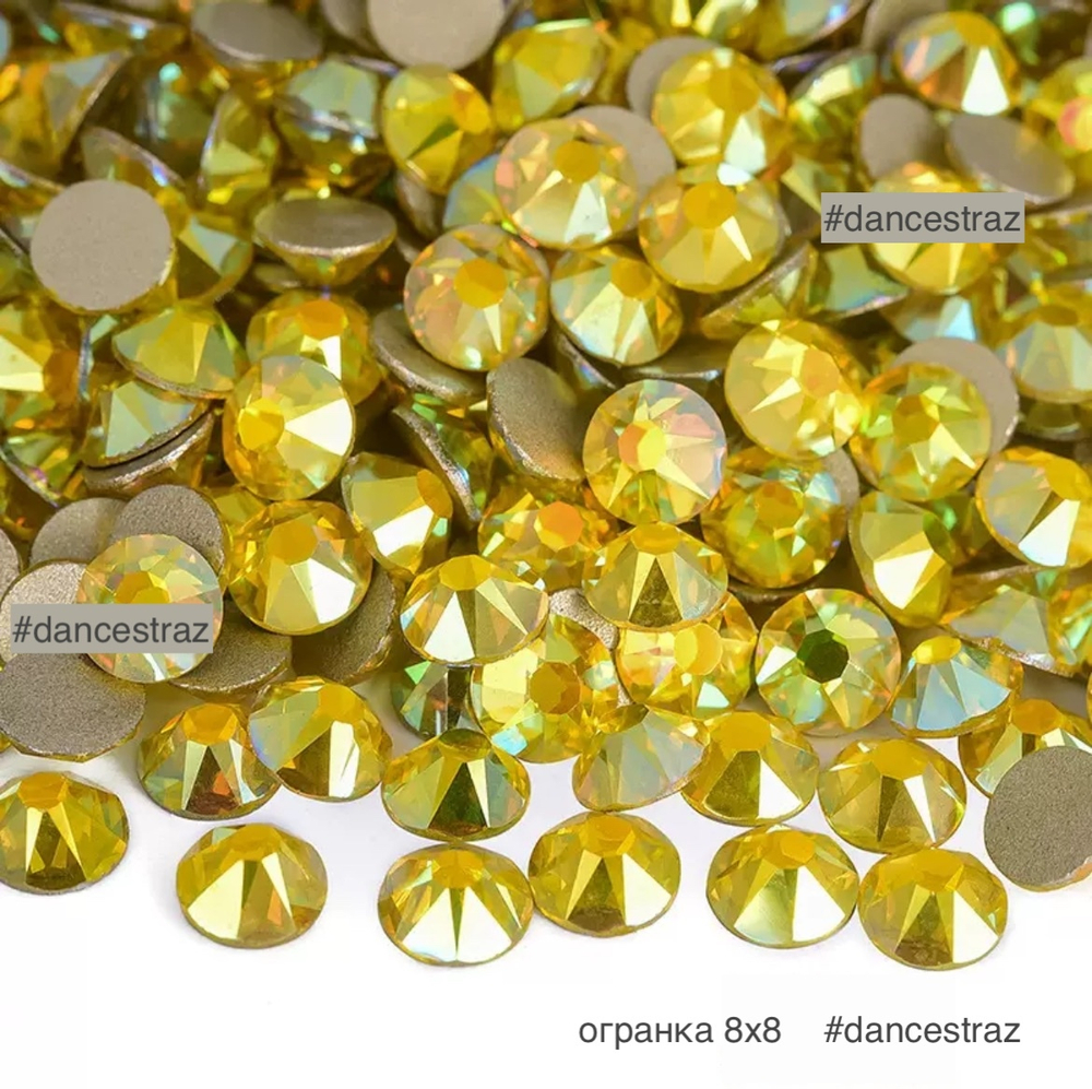 Стразы клеевые, Citrine AB 8*8, P42, SS16, 1440, (F2)