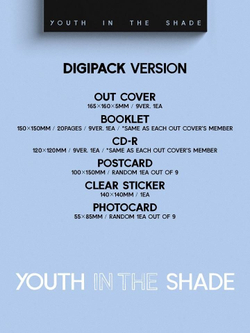 Альбом ZEROBASEONE - YOUTH IN THE SHADE 1st Mini Album DIGIPACK RANDOM Version