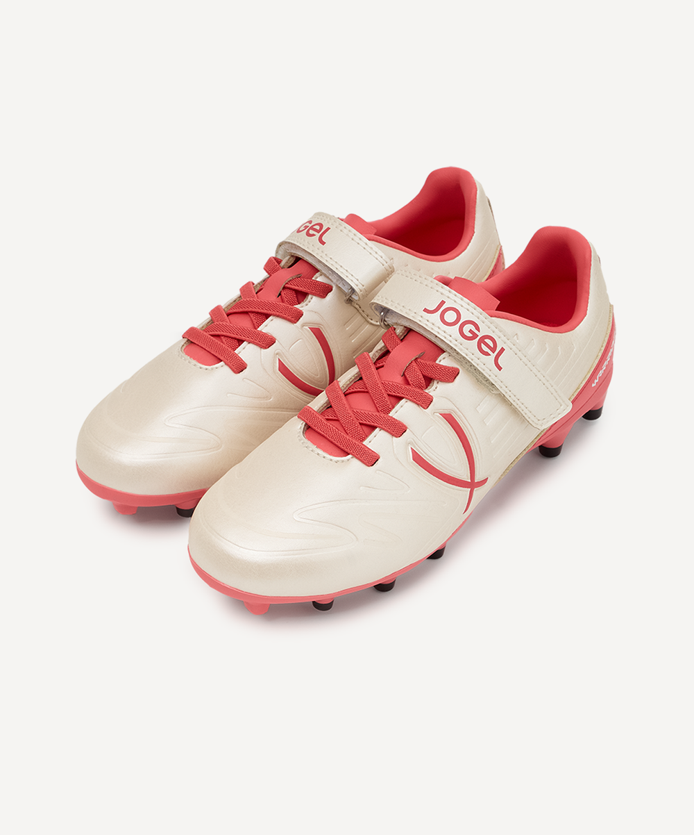 Бутсы футбольные JOGEL Warrior FG Talant KIDS, бежевый/ розовый