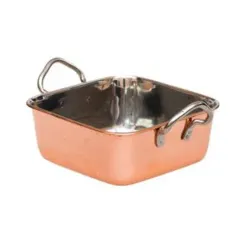 Сковорода для подачи 13,8*13,8 см h5,5 см 810 мл квадратная Copper нерж. 2 ручки цвет медь P.L.