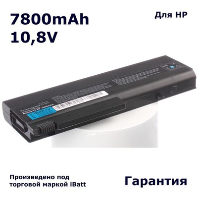 Аккумулятор iBatt 7800mAh, для HP- nx6110 6910p nx6310 6710b 6510b nc6320 nc6220 6715s nc6400 nc6120 nx6125 6715b 6710s nx6325 nx6200 nx5100 nc6100 nx6120 6515b nc6210 nx6300 nc6200 nx6320