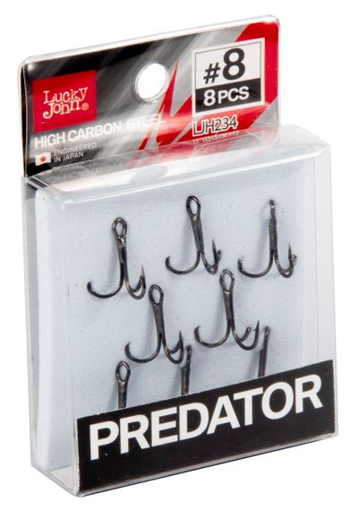 Крючки-тройники Lucky John PREDATOR LJH234 №8, 8 шт.