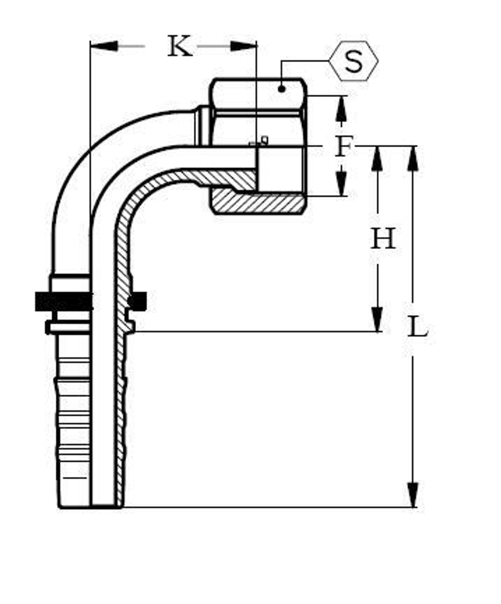 Фитинг DN 38 ORFS (Г) 2 (90) CS