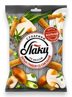 Сухарики со вкусом Грибов со Сметаной "Лаки" 75 г * 2 шт