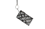 Balenciaga Letter Print Cow Leather Key Pouch Regular Unisex Black