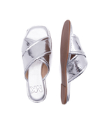 Шлепанцы кожаные gideon Michael Kors - серебряный(40T2GDFA1M)