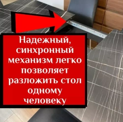 Стол и стулья NGVK Мега Черный мрамор и 6 стульев Омега цвет Черный