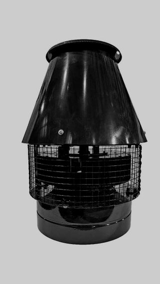 Крышный жаростойкий вентилятор ВКР 150 черный (RAL 9005, d150мм, +120 °C)