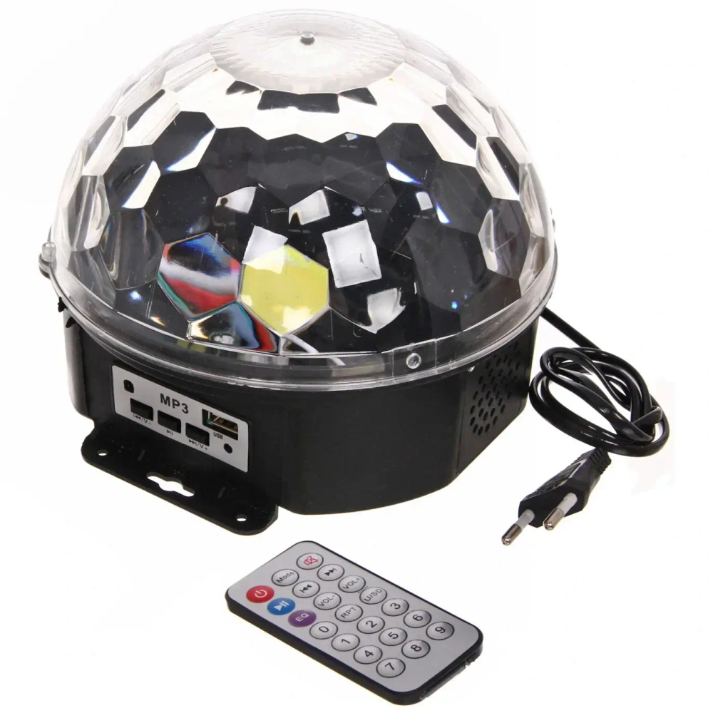 Диско-шар светодиодный «Каледоскоп», LED (красный, зеленый, синий), USB+mp3+пульт (220V)