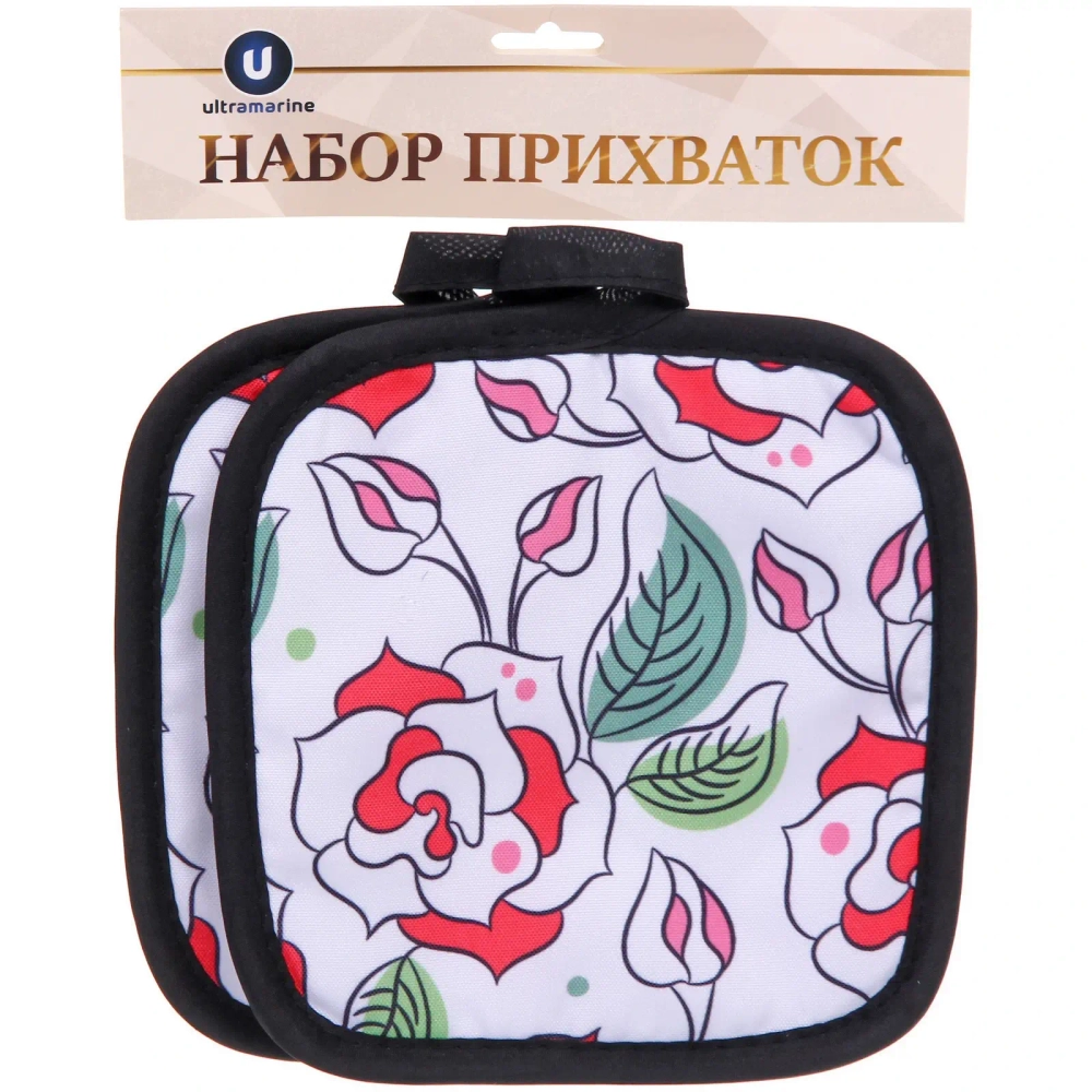 Прихватка в наборе «HERBAL», розы, 17*17 см, 2 шт