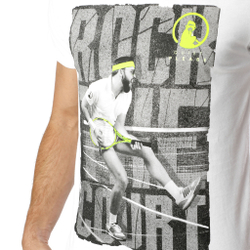 Мужское теннисное поло Quiet Please Rock The Court T-Shirt Men - White, Multicoloured