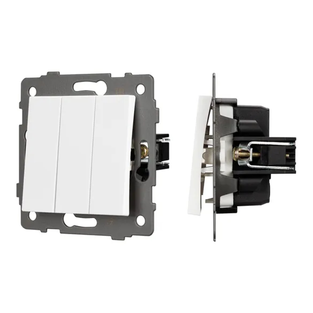 Механизм выключателя трехклавишный непроходной SWT-MK03-PL-WH-V (250V, 10A) (Arlight, -) 049896