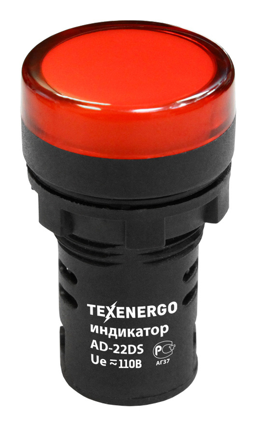 Арматура светосигнальная AD22DS(LED) 110В AC/DC d22 красная Texenergo