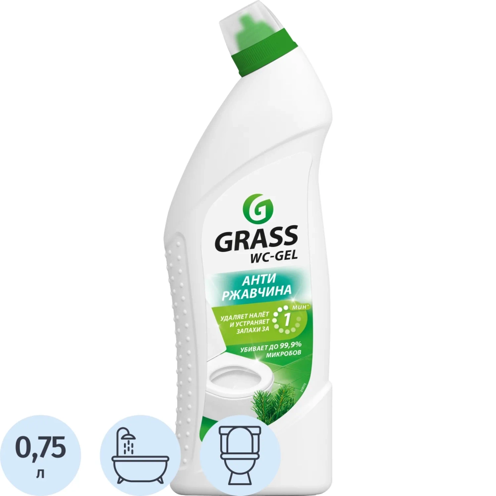 Средство для сантехники чистящее Grass WC-Gel 0.75 л для уборки туалета/для чистки ванн и душевых