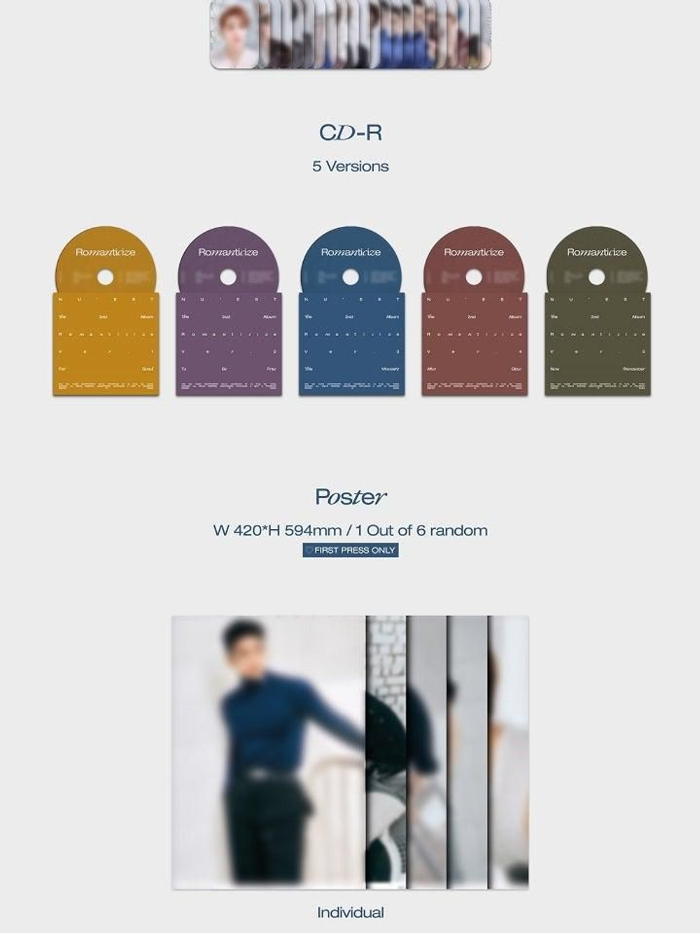 Альбом Nu'est - Romanticize 2nd Album 5 Version SET