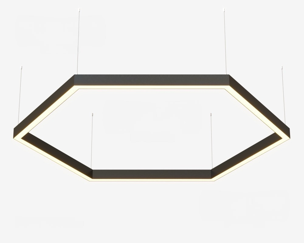 Подвесной LED светильник восьмиугольный LP85-ARENA8-300 62Вт (сегмент 312 мм) 3000К 5704Лм черный 815х815х80мм DIOLUM