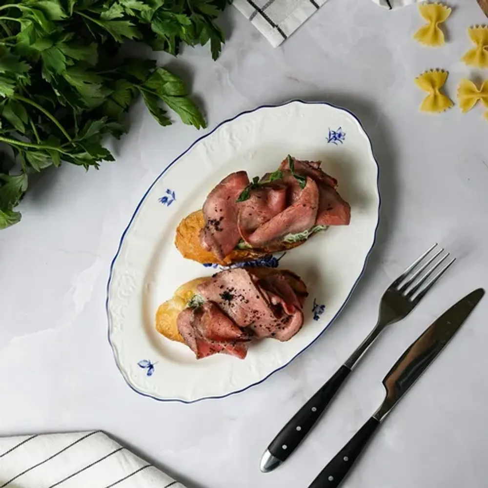 Блюдо овальное 25,2*16,1 см h2,1 см Blue Flower P.L. Proff Cuisine [1]