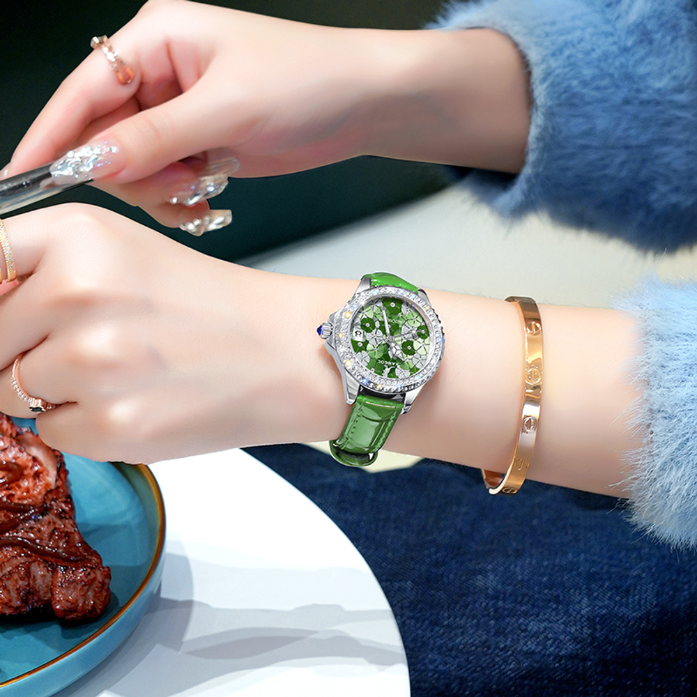 KANGOL Mechanical Movement Women"s Watch Green Dial