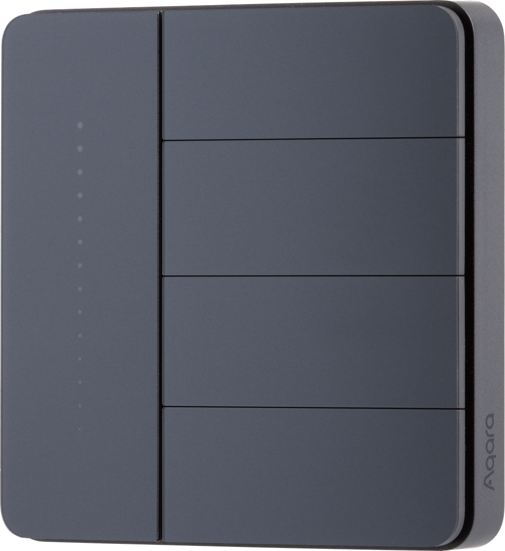 AQARA Умный настенный выключатель Z1 Pro (4 клавиши), цвет: серый, модель ZNQBKG45LM_gr