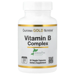 California Gold Nutrition, комплекс витаминов группы B с фолатом, биотином, пантотеновой кислотой и витамином B6, 60 растительных капсул