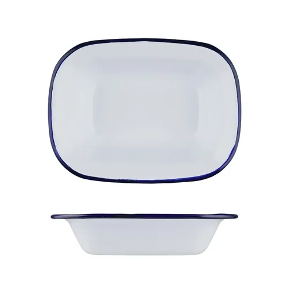 Блюдо для подачи 22*16,5 см h5 см 700 мл Blue Rim эмалированая сталь SUNNEX [1]