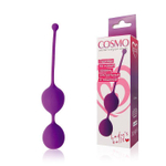Фиолетовые двойные вагинальные шарики Cosmo с хвостиком для извлечения (Цвет: фиолетовый)