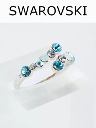 Кольцо Млечный путь с голубыми кристаллами Swarovski