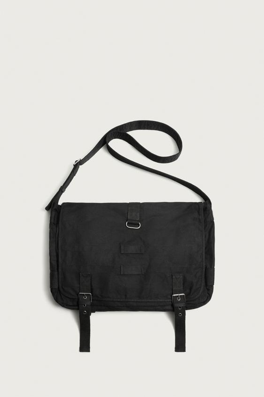 ZARA СУМКА ИЗ ВОЩЕНОЙ ТКАНИ, ЧЕРНЫЙ