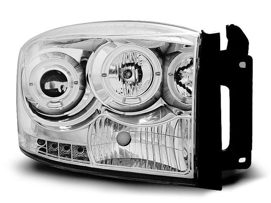 Передние фары angel eyes chrome для Dodge Ram 06-08