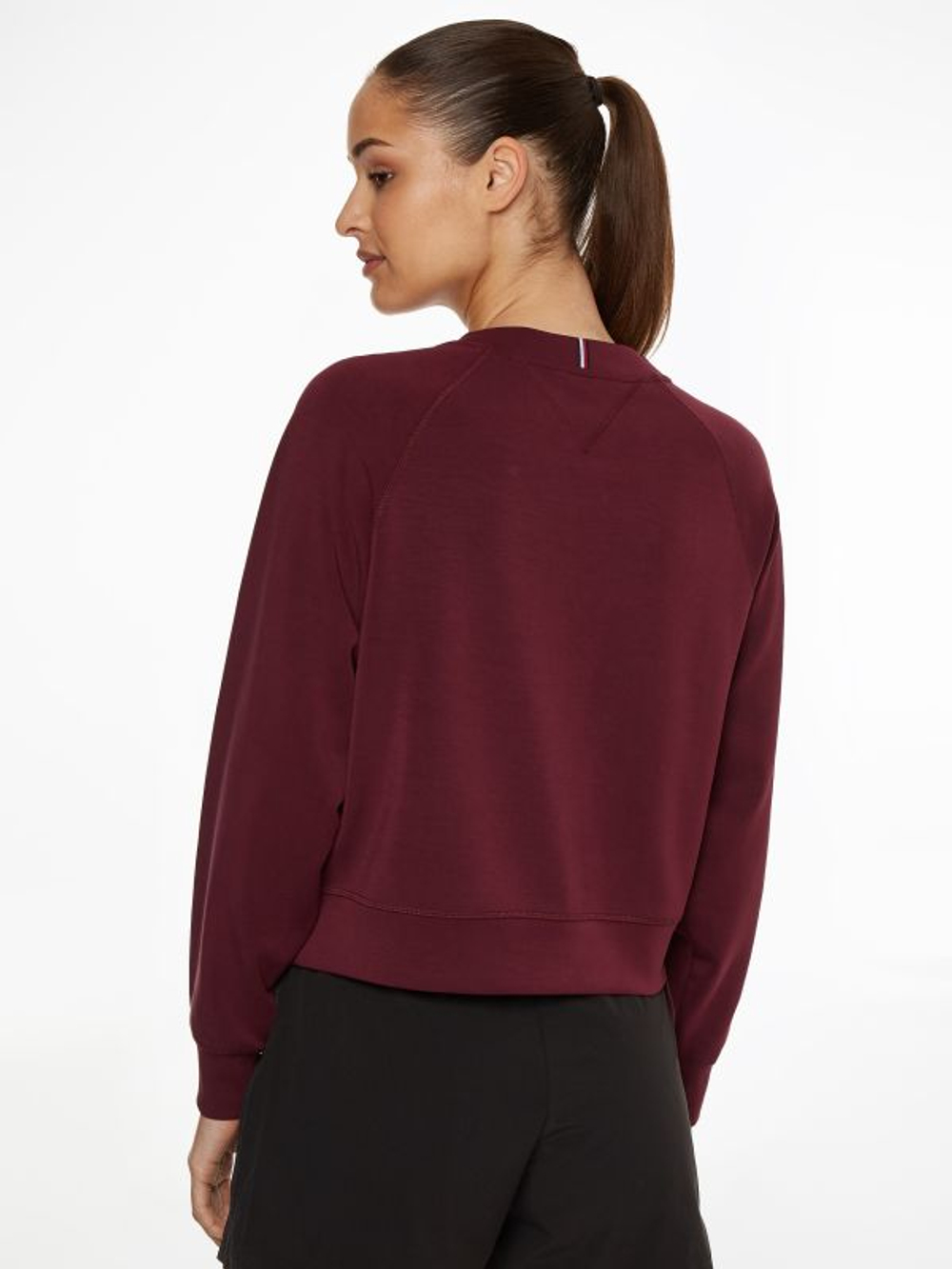 Женская теннисная толстовка Tommy Hilfiger RLX Sueded Modal C NK Sweatshirt - sueded rouge