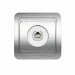Розетка компьютерная RJ-45 1-местная серебро "Марс" (SBE-02s-S1-RJ)
